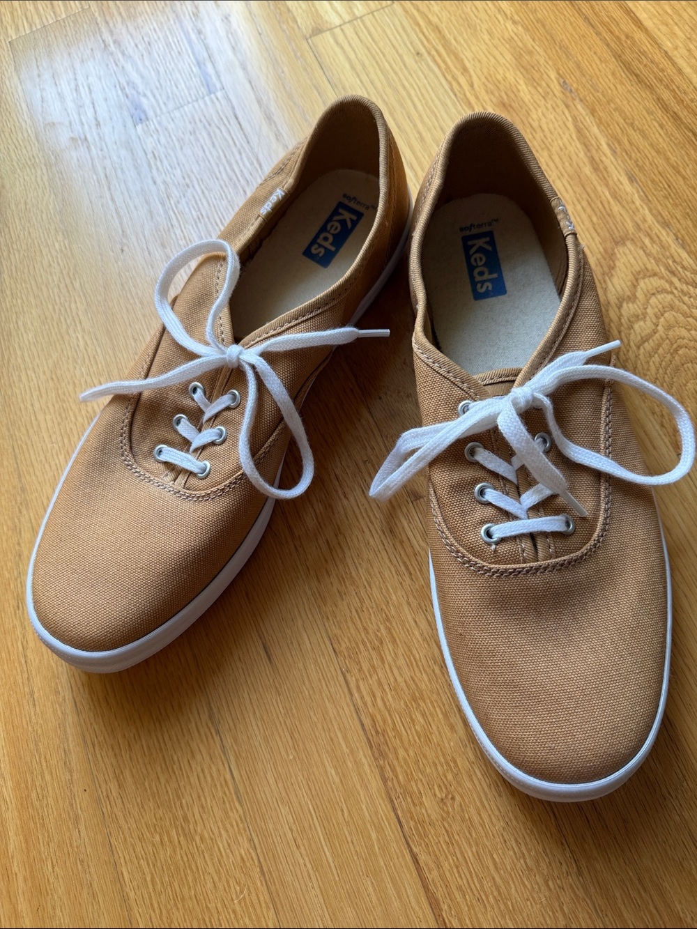 Keds Canvas Sneakers in Gold with White Accents
